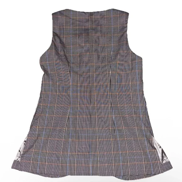 Anthropologie Plaid Mod Vest Small Gray Academia Preppy Collegiate Library Core - Picture 3 of 12